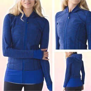 LULULEMON Daily Practice Jacket Size 4 Diamond Jacquard Sapphire Blue